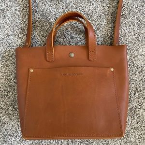 Portland Leather Goods classic Mini Crossbody in color honey